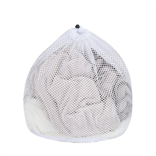Mesh laundry bag reusable drawstring white 2