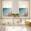 Kitchen Curtains Set Ombre Brown Teal Abstract Beach Design 4