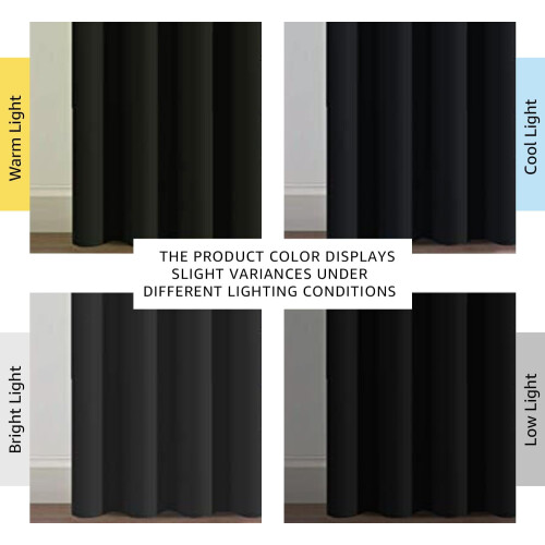 Blackout Curtain Panel 52x96 in Jet Black Grommet 2
