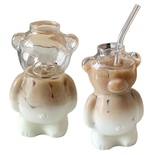 Bear-Shaped Clear Glass Mug 2