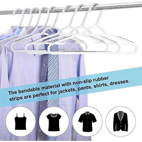 30-Pack Slim Plastic Non-Slip Clothes Hangers 2