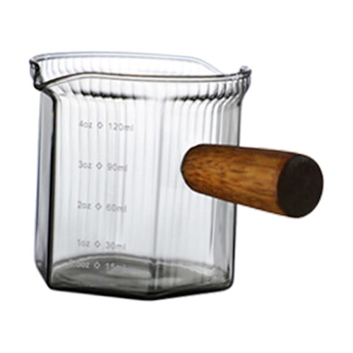 Messbecher aus Borosilikatglas mit Holzgriff, 120 ml 2