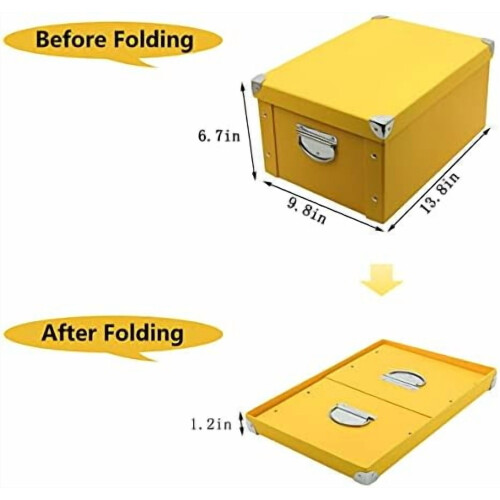 Collapsible Keepsake Storage Box with Metal Corners 1