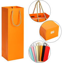 Pacote com 32 Sacolas de Presente para Vinho – Papelão Resistente com Alças