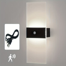 Rechargeable Battery Wall Sconce w/ Motion Sensor – Magnetic, Wireless, Indoor Use, Compatible with Bedroom, Living Room, Hallway, Closet & Kitchen