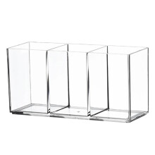 Organisateur de couverts en acrylique blanc, 3 compartiments, 7,09 x 2,56 x 3,54