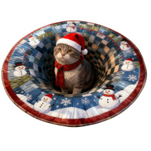 Christmas 3D Rug Circular Carpets with Various Christmas Bring A Visual and Three Sense Of Depth To People Actually It's A Two Plane Tan Knit Blanket
