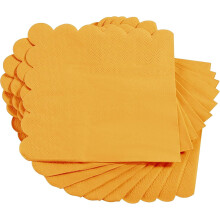 100 Pack Cocktail Napkin 2-Ply Scalloped Edged Dessert Napkins Folded 5 x 5 Inches Disposable Napkins