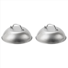 Coperchio a cupola in acciaio inox per piastra elettrica da 23 cm (confezione da 2)