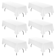 Witte polyester tafelkleden 60x102 inch (6 stuks)