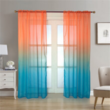 Curtain, 100 Inch Length Yellow and Grey Sheer Curtains 2 Panels Set Window Curtains for Bedroom Kitchen Decor,Bright Yellow and Light Gray