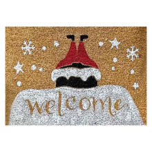 Plaid Christmas Tree Welcome Mat – 17.7"x27.5", Indoor/Outdoor Holiday Doormat, Compatible with Standard Doorways