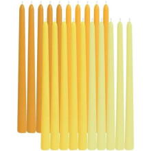 Velas cônicas degradê azul, pacote com 20 unidades (30 cm).