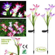 Solar tuinverlichting met leliebloem-LED, 7 kleuren, 2 stuks