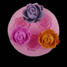 Moule à gâteau en silicone 3D en forme de rose, résistant à la chaleur et réutilisable