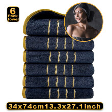 Serviettes de bain en coton absorbant à séchage rapide, ensemble de 6 pièces