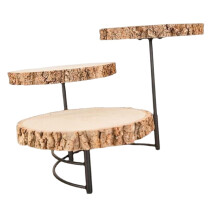 Dreistöckige Tortenplatte aus Holz mit Bogendesign