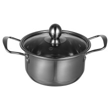 Olla de acero inoxidable plateada de 8 cuartos