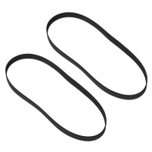 2 kpl mustia kumisia litteitä hihnoja kasettisoittimeen ja