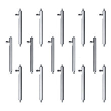 15 kpl ruostumattomasta teräksestä valmistettuja kellojousia (1,5 mm), halkaisija 12–22 mm