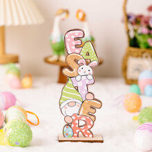 Easter Wooden Letter Ornaments with Rabbit & Egg Design