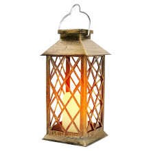 Outdoor Solar Lantern, Hanging Solar Lights for Outside Garden Decor with Flickering Flameless LED Candle