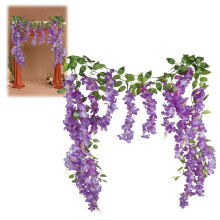 6 Feet Artificial Wisteria Vines - 10 Branches Hanging Flower Garland For Wedding Decor, Home & Garden Decoration