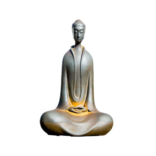 Iron Zazen Buddha Statue, Rustic Finish, 1 Piece