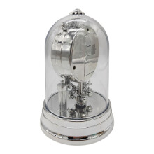 Retro Round Desk Clock in Silver or Gold