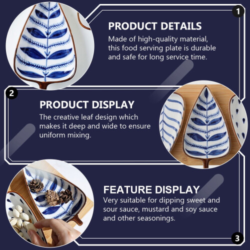 Minkissy Condiment Dish Ceramic Blue 1Set 1
