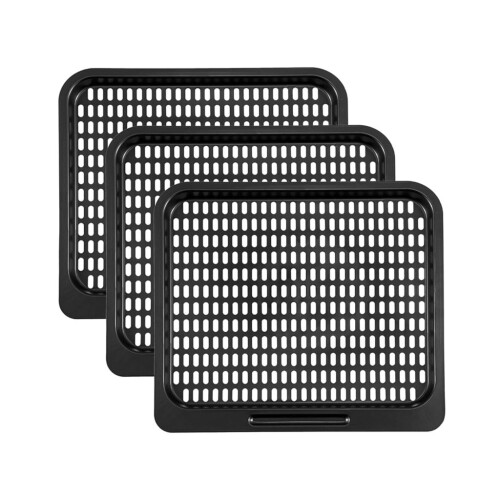 Ensemble de 3 grilles de cuisson en maille pour friteuse à air chaud – Carbone