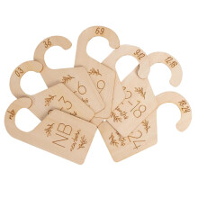 Wood Baby Clothes Hangers with Size Markers (12-Pack)
