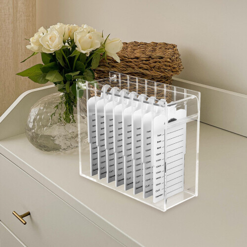 Acrylic False Eyelash Storage Box – White, 17.2 x 14.8 x