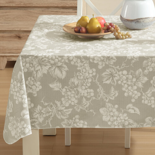 Grapevine Print Vinyl Tablecloth 52x52in Square Flannel Back