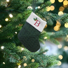 7" Knit Monogram Christmas Stocking