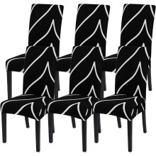 6-Pack Stretch Dining Chair Covers Black