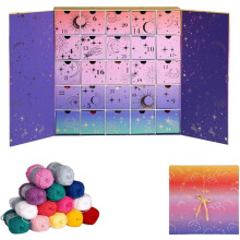 Crochet Society Advent Calendar 2025, 25-Day Yarn Countdown Box, DIY Christmas Craft Advent Calendar, Includes Yarn, Crochet Tools