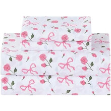 Yellow Floral King Sheet Set Deep Pocket Microfiber