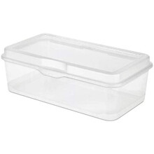 Clear Stackable Flip-Top Storage Box 13.1 x 7.6 x 4.5 in