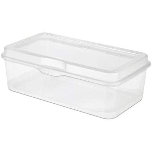 Clear Stackable Flip-Top Storage Box 13.1 x 7.6 x 4.5 in