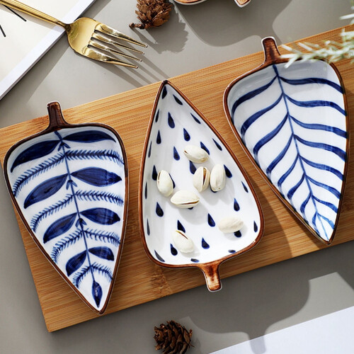 Minkissy Condiment Dish Ceramic Blue 1Set