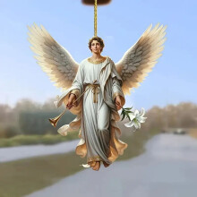 Angel Wooden Christmas Ornament Set of 2