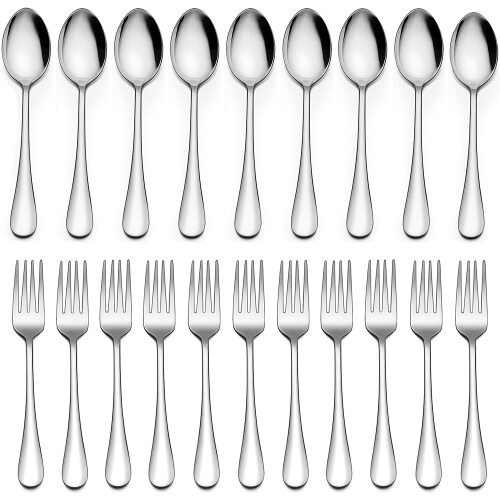 24-Piece Stainless Steel Flatware Set: 12 Teaspoons & 12