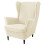 Wingback Chair Slipcover with Elastic Bottom – Beige 1