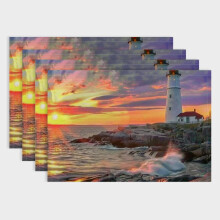 Linen Placemats 4 Pack 18 x 12 in Indoor Outdoor