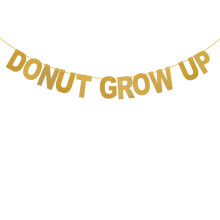 Gold Paper Birthday Banner – Donut Theme, 500cm