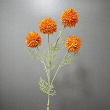 Faux Rustic Pompon Mum Stems – 4-Flower per Stem
