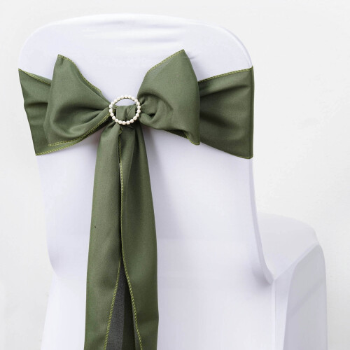 Polyester Chair Sashes Willow Green 5 Pack
