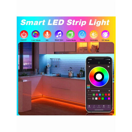 Έξυπνη λωρίδα LED RGB 16–100 πόδια με εφαρμογή τηλεχειριστηρίου & 1