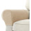 Set of 2 Jacquard Stretch Armrest Covers – Beige 1